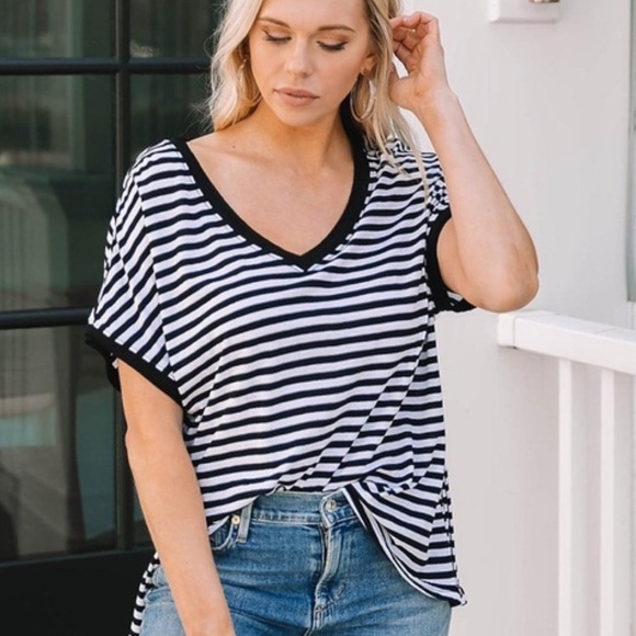 Z Supply Tops - Z Supply Striped V-Neck Tee